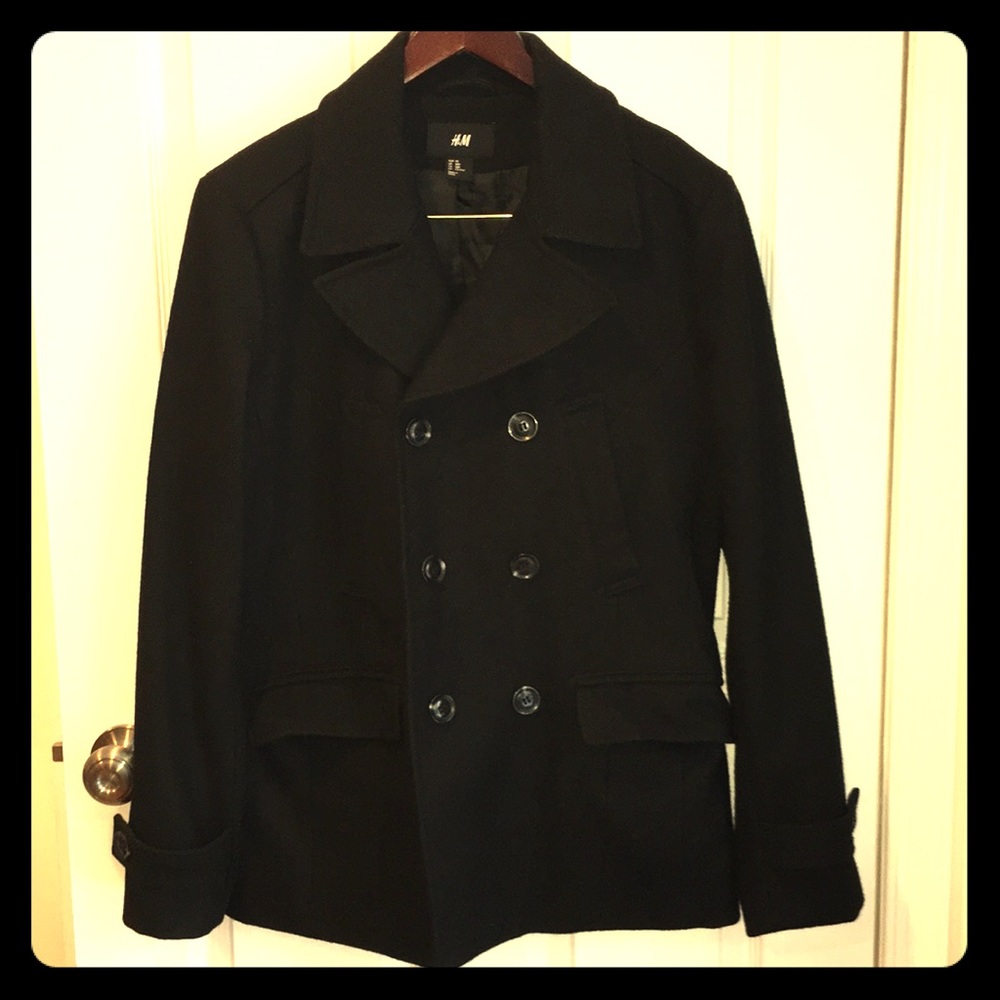 H&M black pea coat